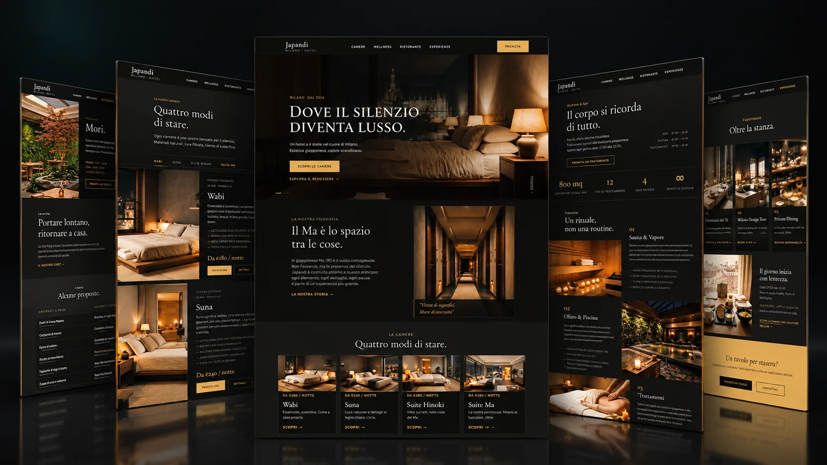 Le pagine del sito Japandi Milano Hotel